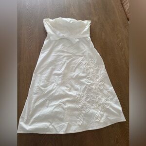 Express strapless white dress